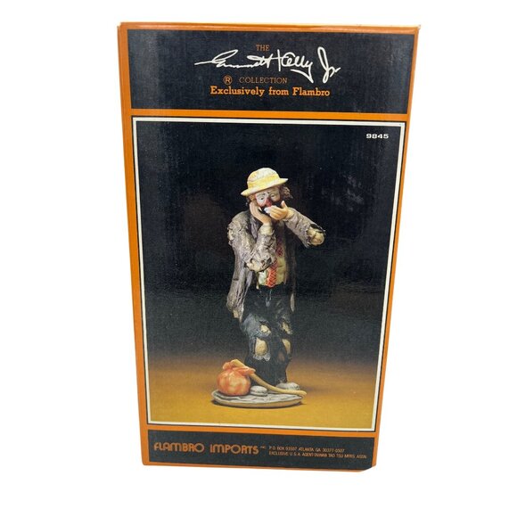 Emmett Kelly Jr The Toothache 9845 Flambro Clown Figurine Box COA 10" Signature - Picture 7 of 11